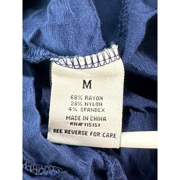 Romeo & Juliet Couture Women's Velvet Print Leggings Size M Blue / Black Floral - Picture 8 of 12